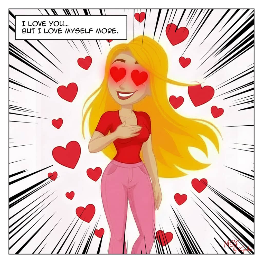 Woman smiling after a Zumba session, hand on her heart, symbolizing healing despite the fear of being alone in Diary of an (ex?) Anxious Woman.