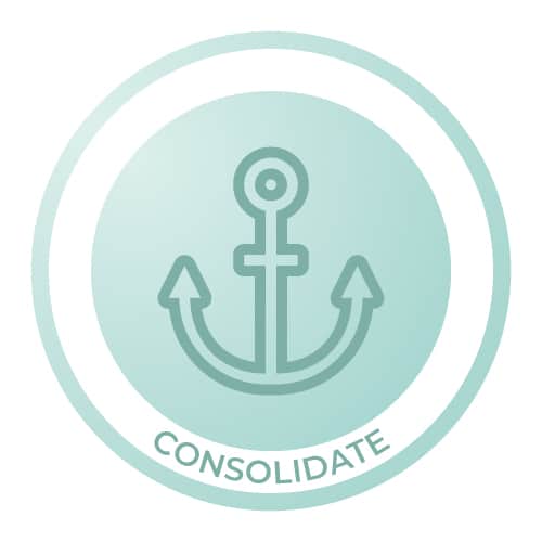 Anchor icon representing the "Consolidation" phase of the MSF Compass™ Method: anchoring lasting change and moving forward with confidence into the future.